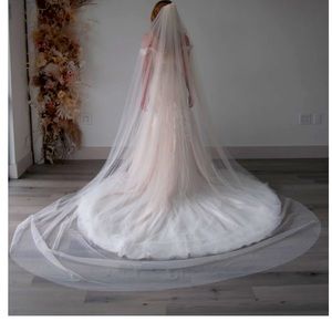 Cathedral length ivory veil
